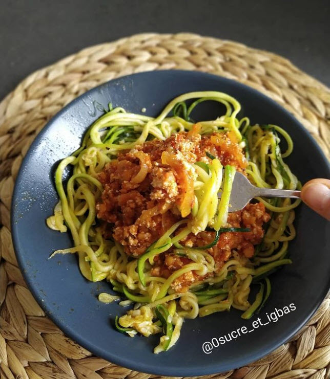 Spaghettis De Courgettes Bolognaise V G Tale Sucre Et Ig Bas